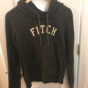 Dark Grey Abercrombie and Fitch Logo Hoodie